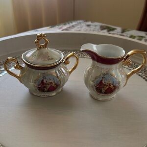 Elegant Gold and Cream Serveware Set